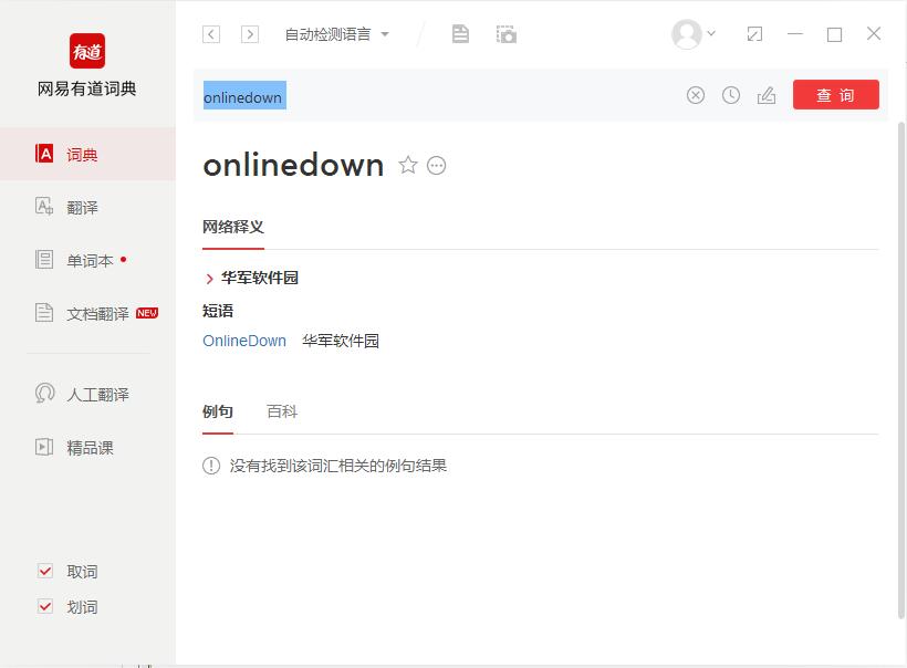 有道词典截图
