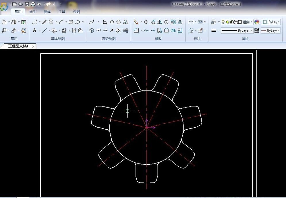 CAXA2013电子如何快速画出链轮的外形